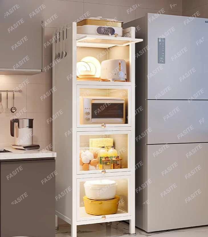 

Kitchen shelves, floor-to-ceiling multi-layer compartment storage cabinets, microwave ovens, oven lockers