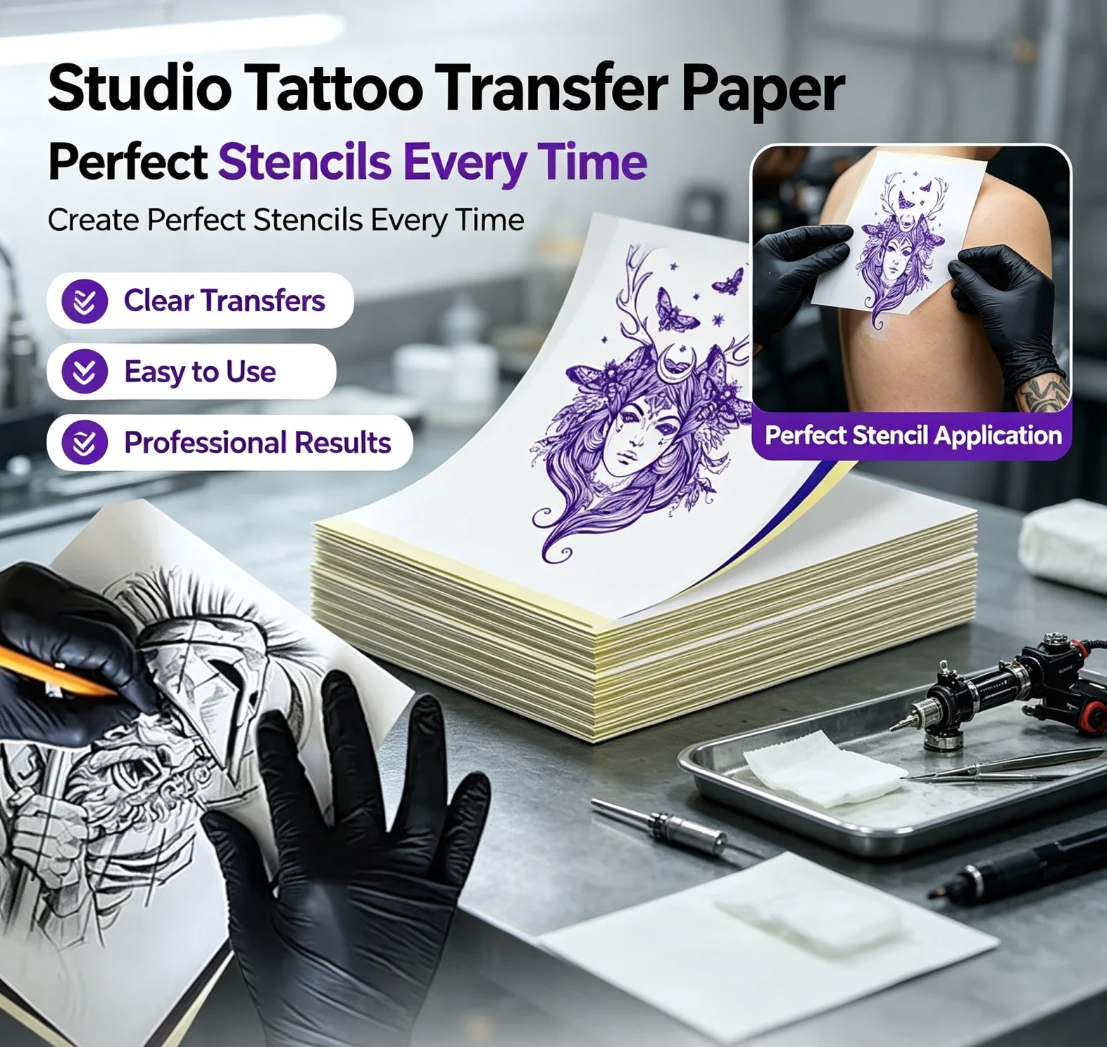 150/5pcs Professional Tattoo Transfer Papers A4 Tattoo Stencil Paper Carbon Thermal Copy Paper Tattoo Transfer Machine Accessory