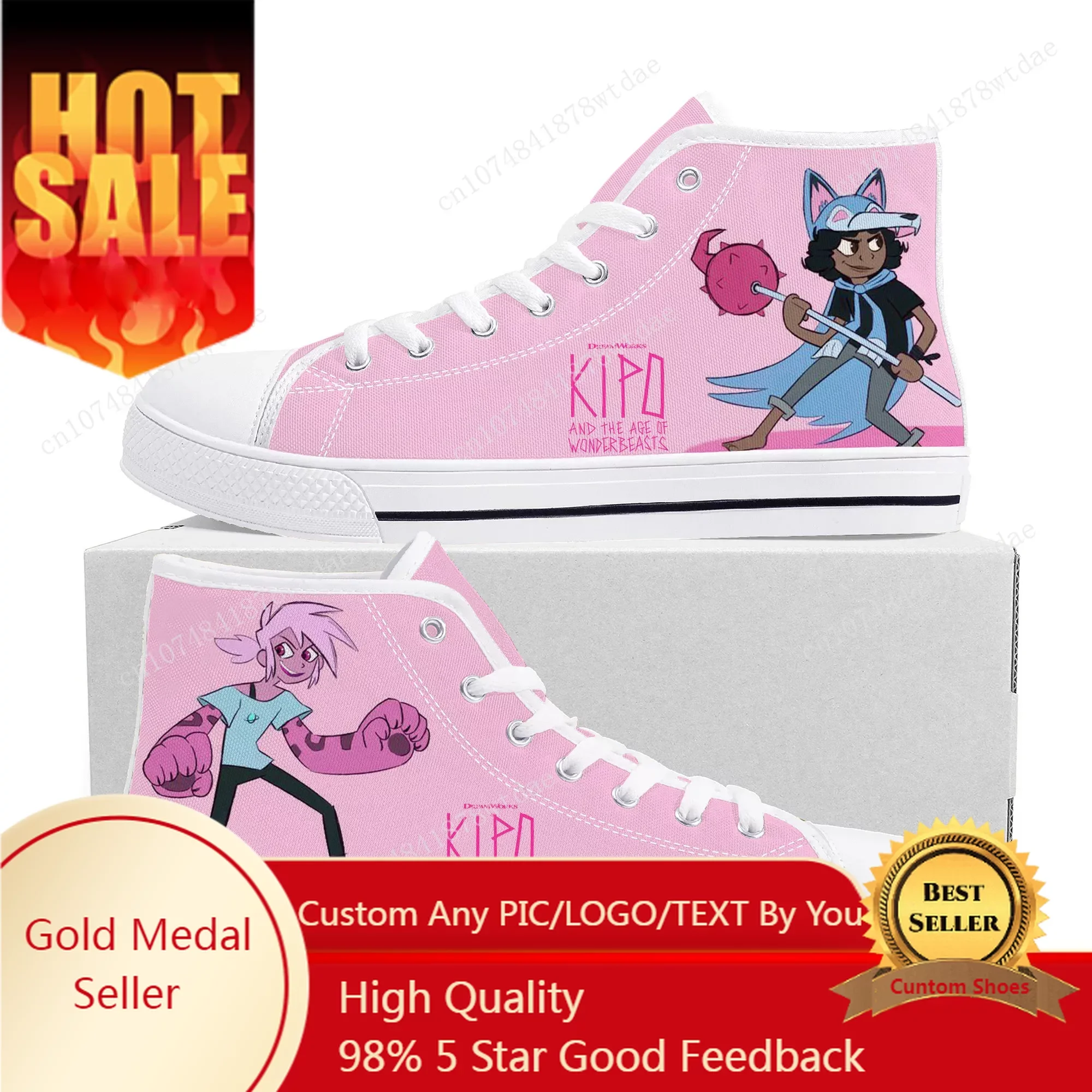 Kipo And The Age Of Wonderbeasts High Top Sneakers Mens Women Teenager High Quality Canvas Sneaker Manga Couple Customized Shoes