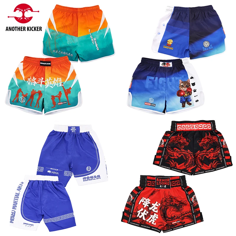 

Muay Thai Gym Bo Training Shorts Men Women Adults Polyester Fast Dry Fiess Sparring Fight Combat Kickbo Pants