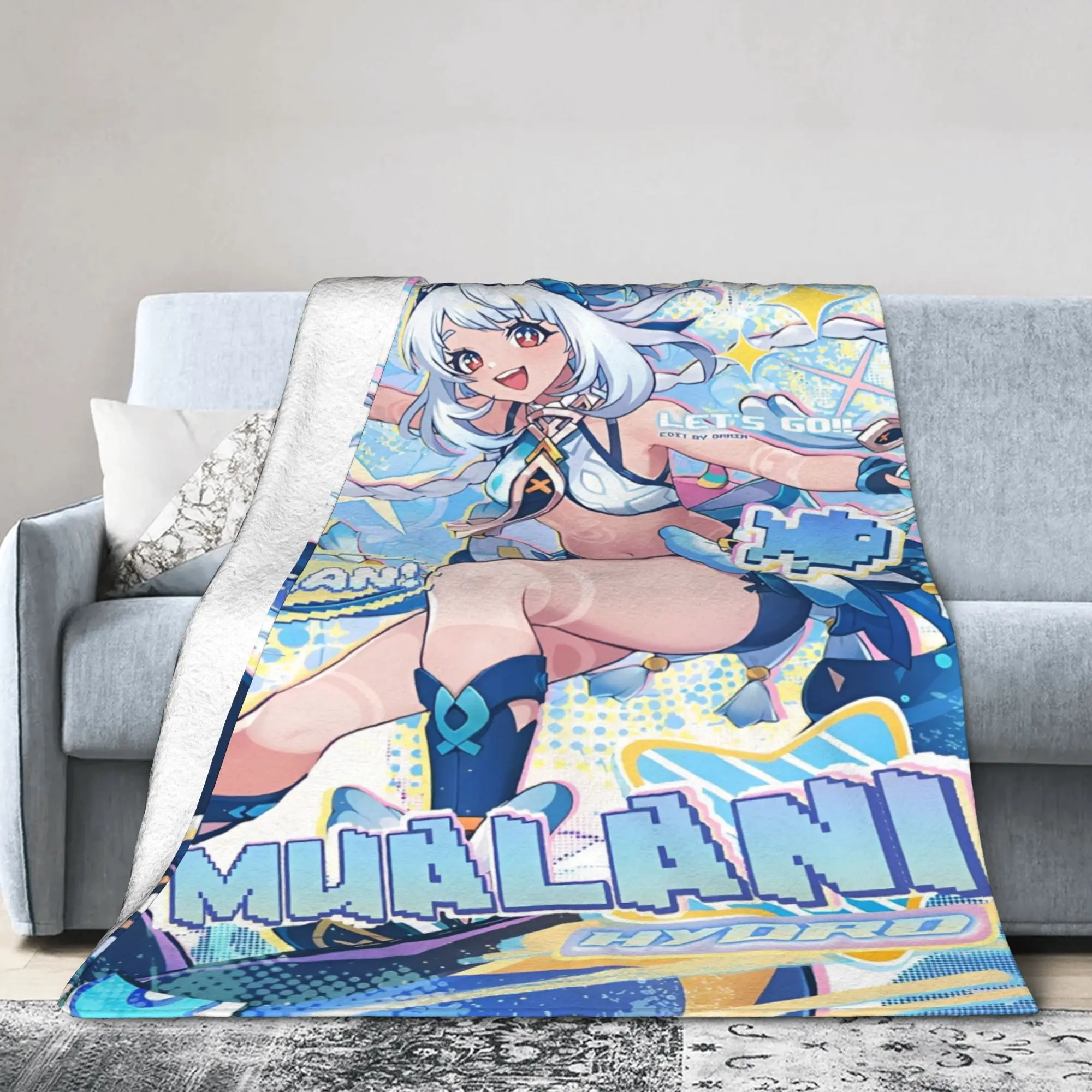 

genshin impact game Blankets Flannel Cozy Soft Throw Blankets for Sofa Bedspread