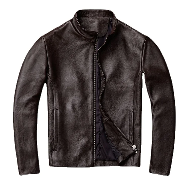 Men Leather Jacket Thin Soft Genuine Cowhide Leather Mens Leather Jackets Spring Coat For Men Jaquetas Masculina De Couro