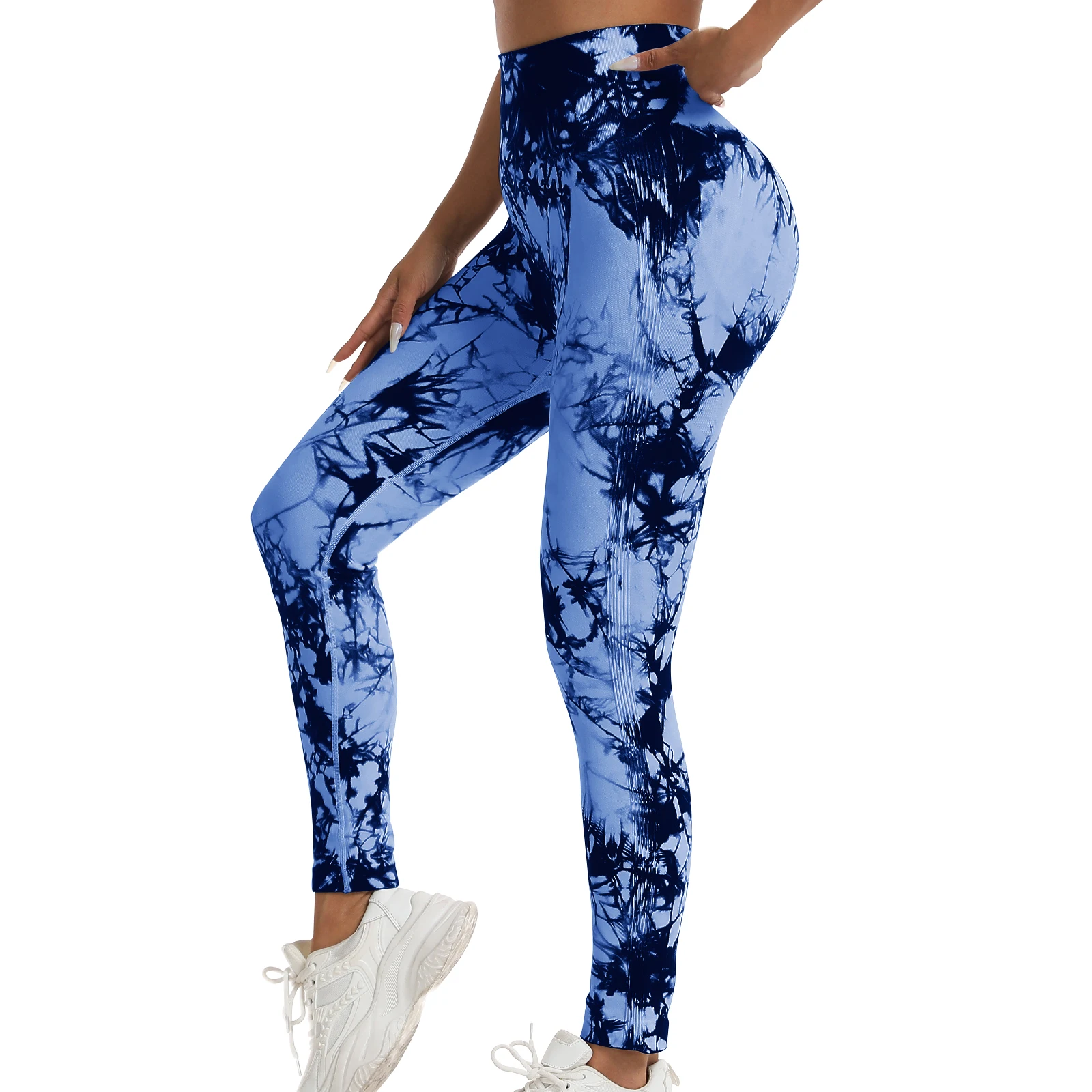 Tie Dye Butt Lifting Leggings For Women,Fitness Yoga Seamless Scrunch High Waisted