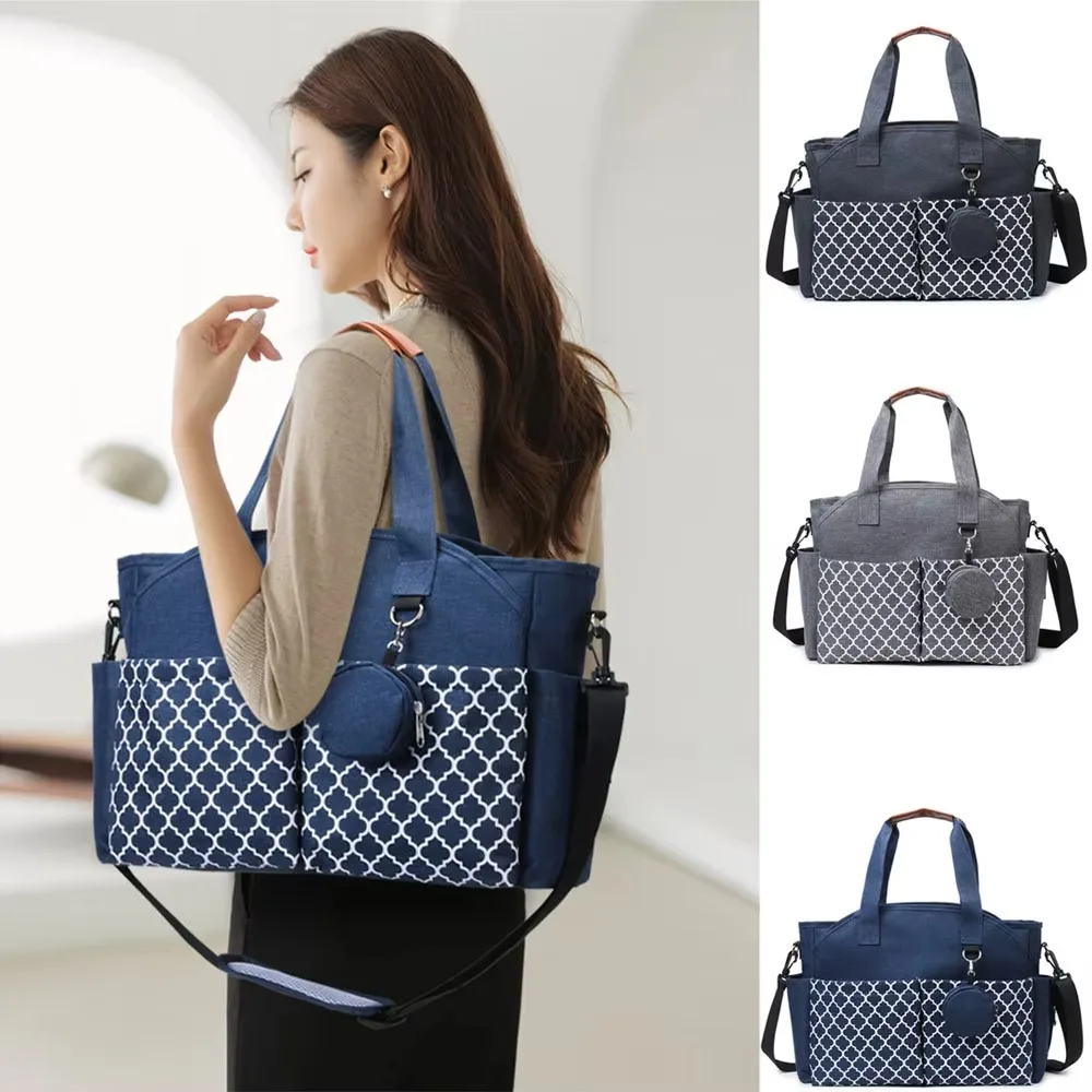 

Large Capacity Baby Diaper Bag Multi-compartment Waterproof Mommy Bag Wear-resistant Adjustable Shoulder Strap Mom Stroller Bag