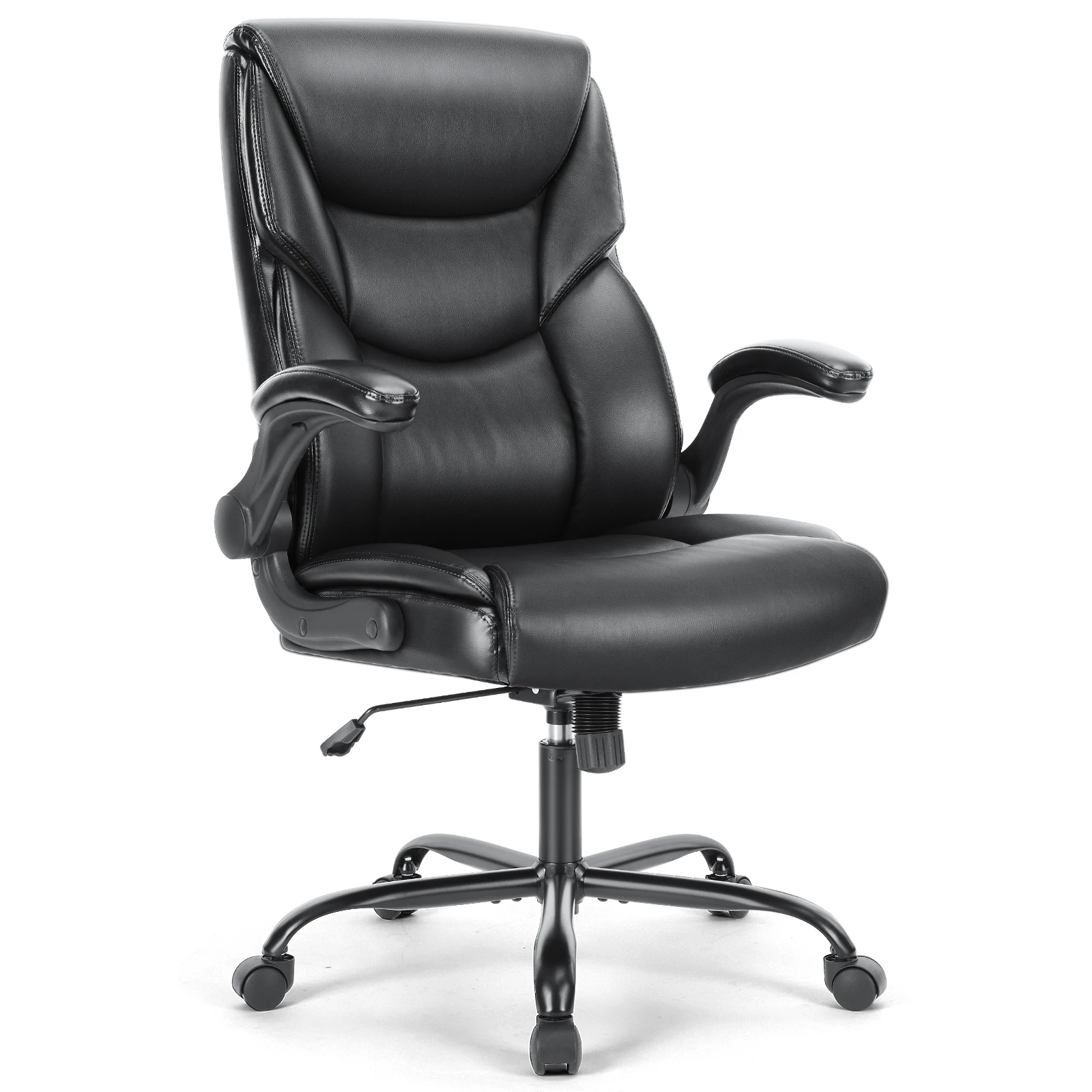 JHK Ergonomic Office Chair Heavy Duty Task Desk Chair with Flip-up Arms PU Leather Adjustable Swivel Rolling Gaming Chair 7
