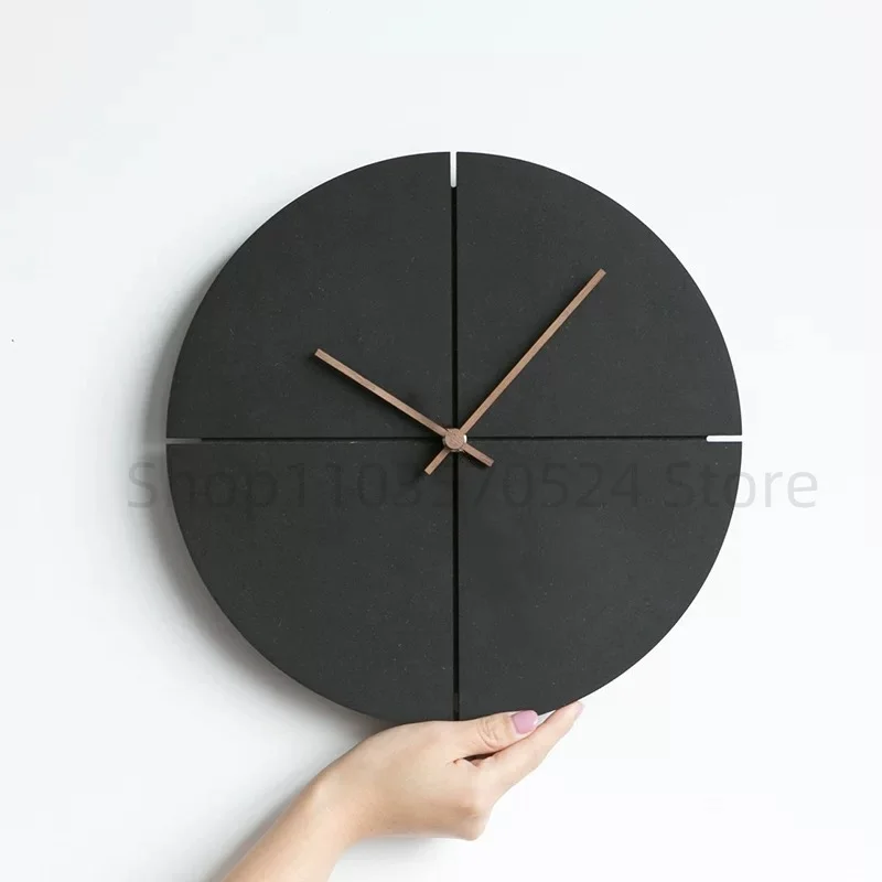 

12inch Creative Wooden Wall Clock Silent Clocks Round Nordic Minimalist Wall Decoration Personality Home Watch Home Decor