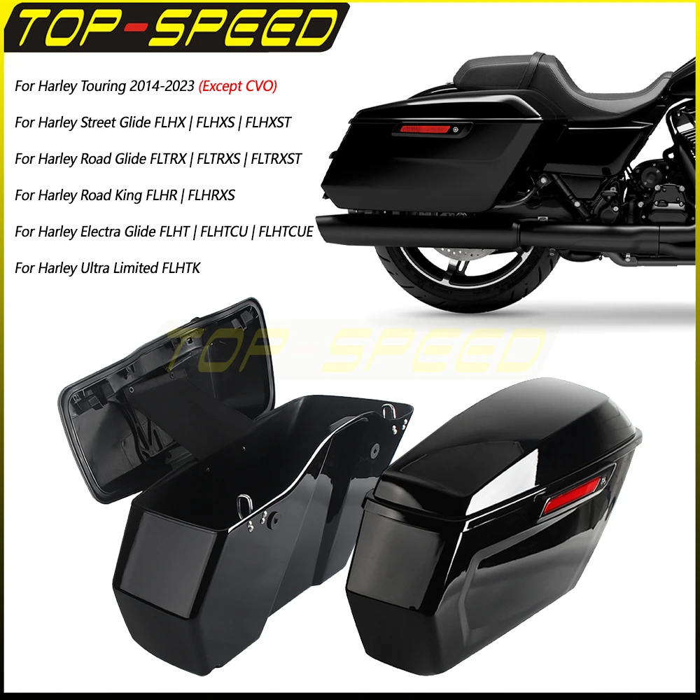 

Motorcycle Saddlebags ABS Side Saddle Bag Hard Trunk Luggage Storage Box For Harley Touring FLHX FLTRX FLHR FLHT FLHTK 2014-2023