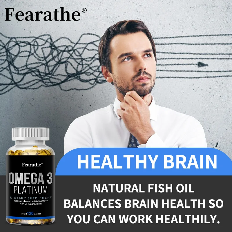 

Wild Caught Omega 3 Fish Oil 1000mg - High EPA DHA, Brain Function, Eye, Joint, Skin, Immune Health Support, Non-GMO Gluten Free