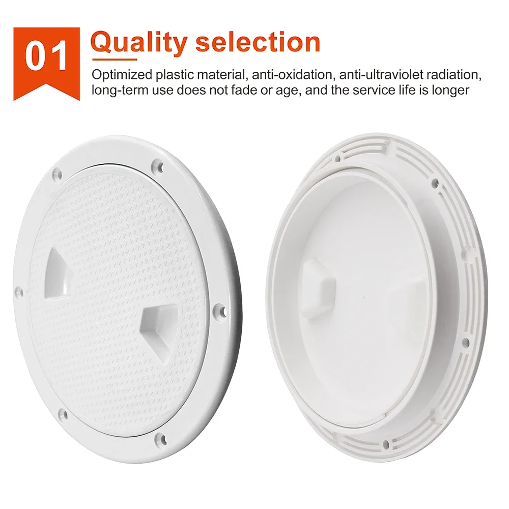 المضادة للأشعة فوق البنفسجية مقاومة للتآكل المسمار خارج قارب التفتيش غطاء فتحة ABS سطح السفينة لوحة مستديرة بيضاء مستديرة عدم الانزلاق التفتيش الفقرات