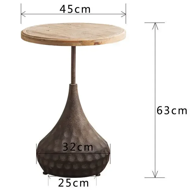 For Retro Small Round Table  Decorative Side  Living Room Roman Column Old Wrought Iron Corner Table
