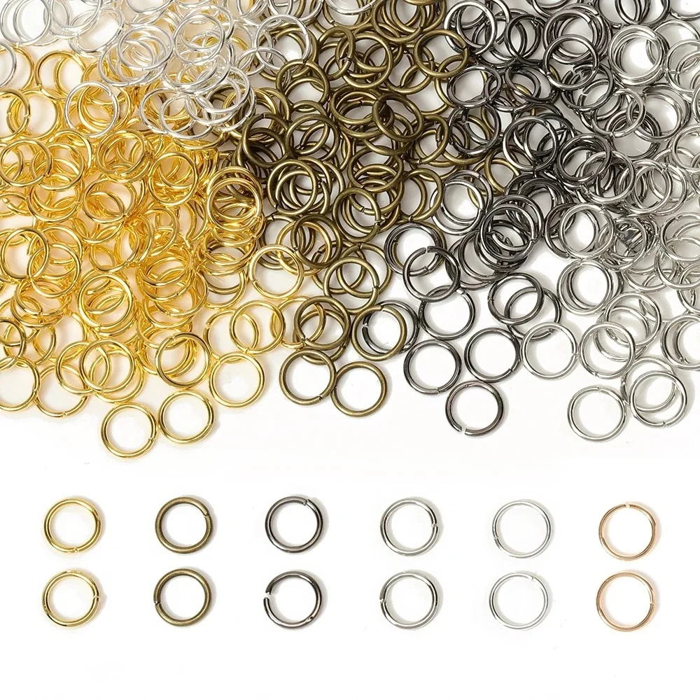 200Pcs Open Iron O-Rings, Manually Connected Single Circle & Closed Jump Rings for DIY Jewelry Making, Craft Accessories