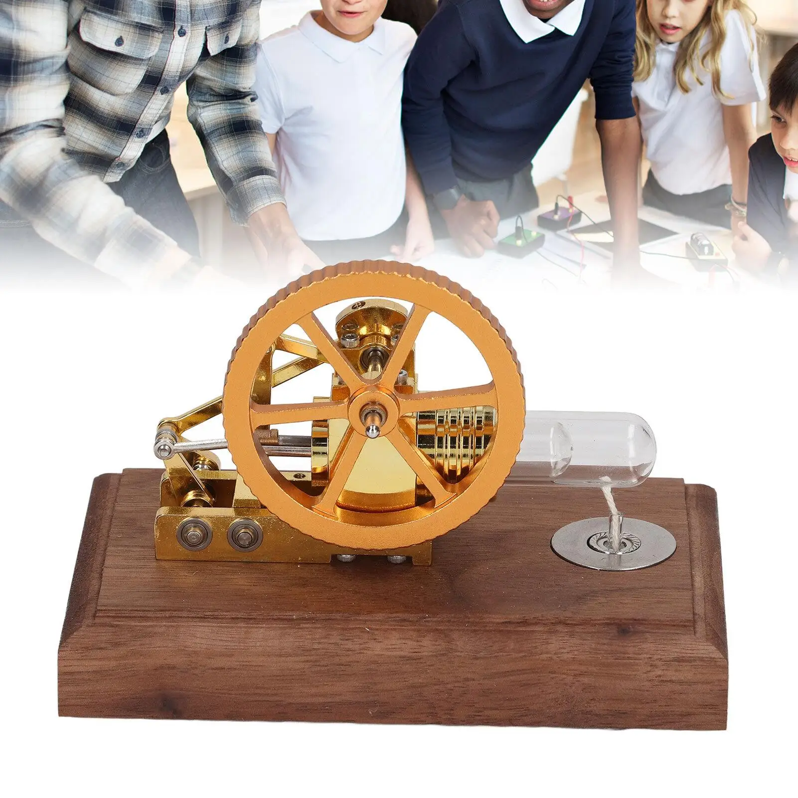 Versatile Stirling Engine Kit with Alcohol Bottle - Ideal for Educational for mechanical Experiments