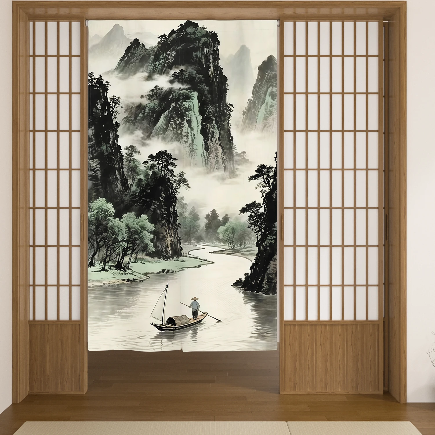 Customized Japanese Door Curtains Dining Room Partition Linen Doorway Curtains Kitchen Living Room Entrance Hanging Half-Curtain