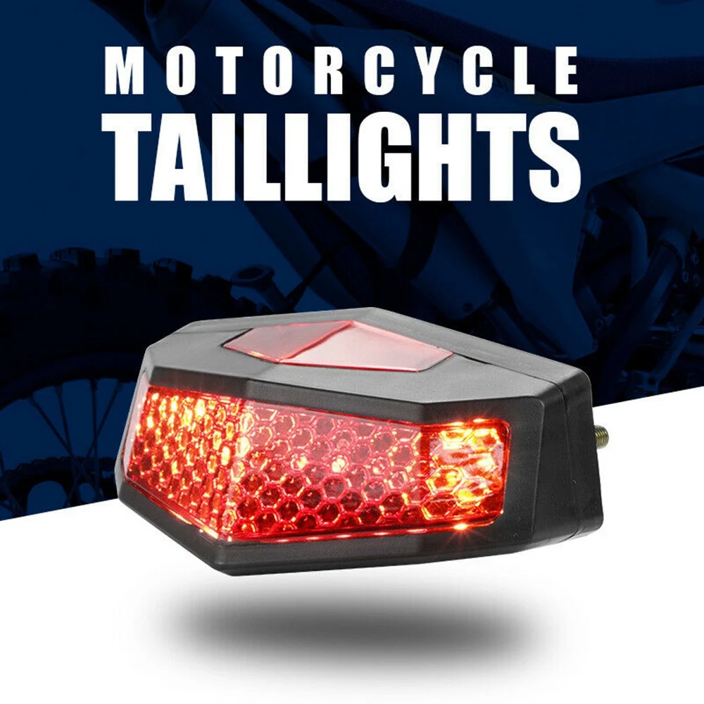 Motocicleta LED Turn Signals, Stop Rear Tail Brake Light, Universal Matrícula, Vermelho, 5 em 1