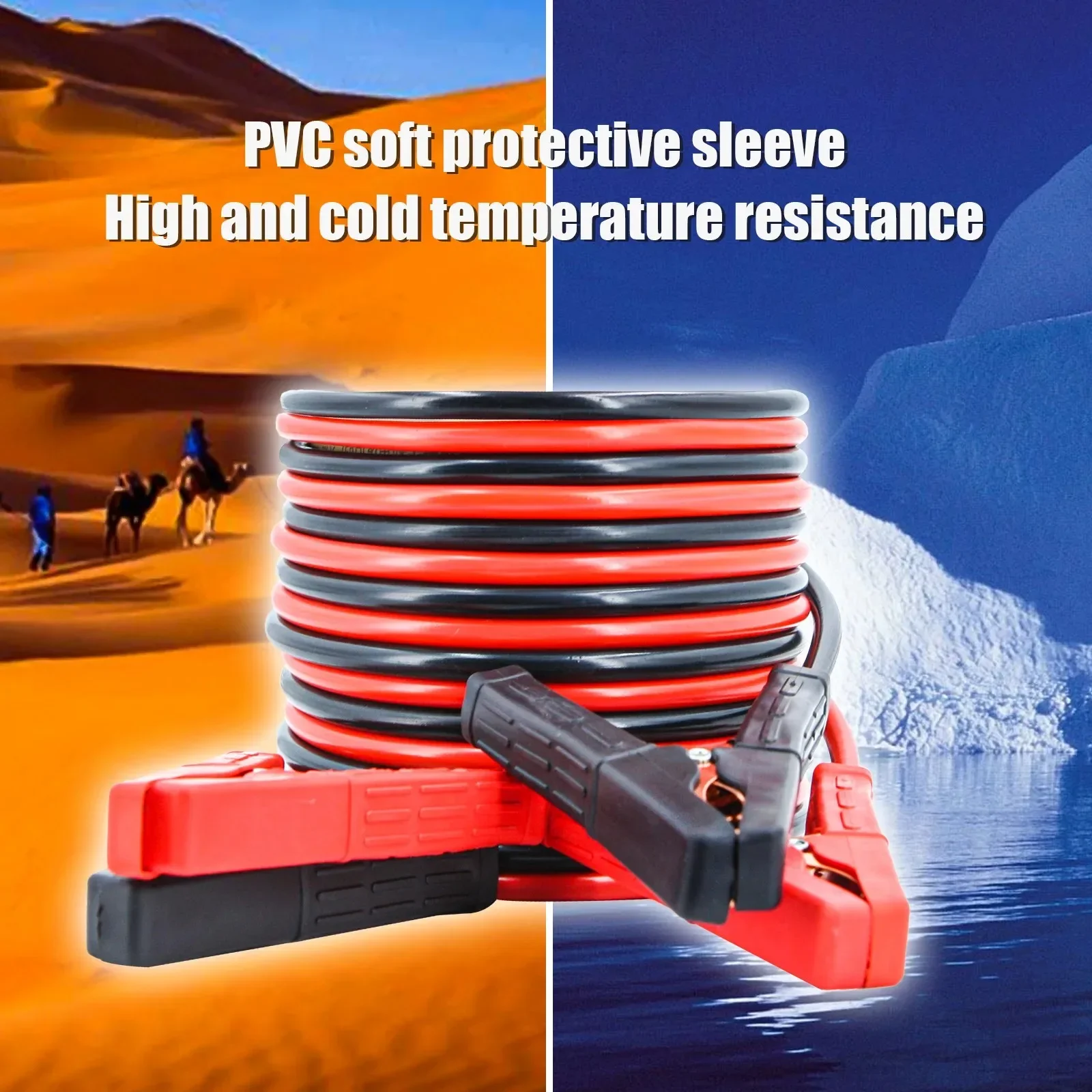 بطارية السيارات كابلات الطائر الثقيلة 4M 2000A كابلات معززة للسيارات شاحنة SUV الإيجابية والسلبية Firewire الانتقال كابل البدء