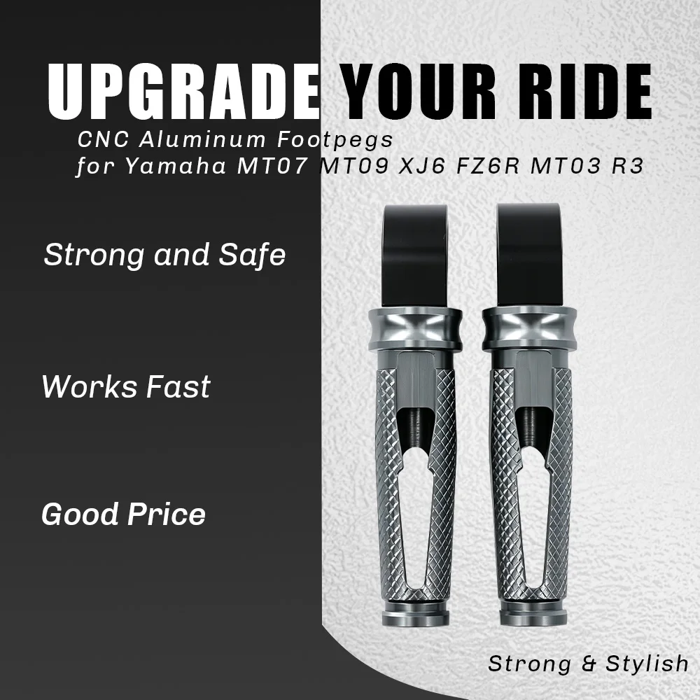 Rear Passenger Footrest Footpeg Pedal For Yamaha MT07 MT09 TMAX560 530 XSR700/900 XJ6 XJR1300 FZ1 FZ6 FZ6R MT03 R3 MT25 R25 R15