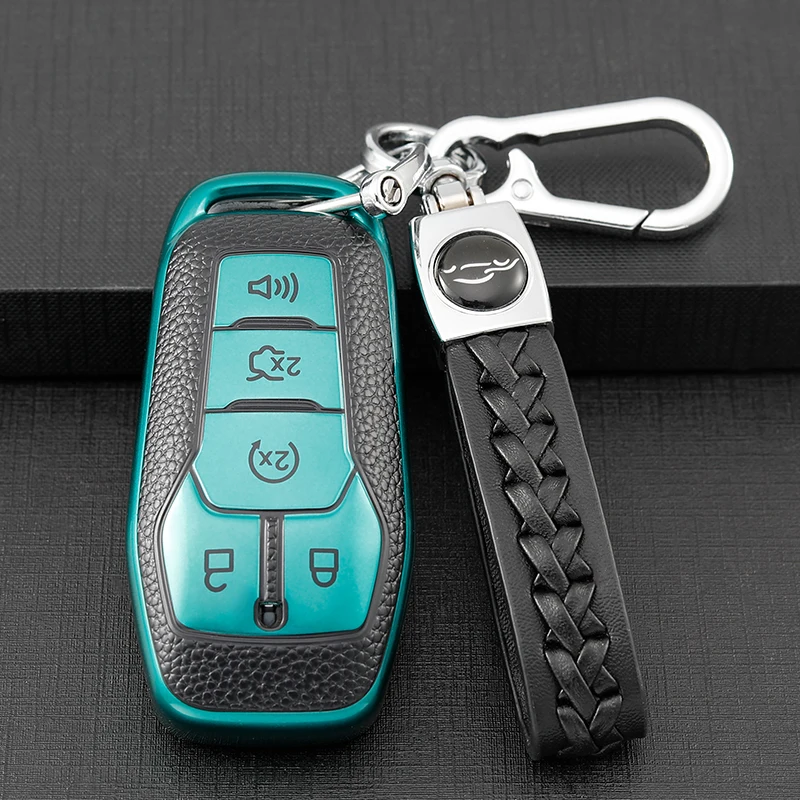 For Ford Fusion Mondeo Mustang F-150 Explorer Edge 2015 2016 2017 2018 Soft TPU Leather Car Key Case Cover Shell Fob Accessories