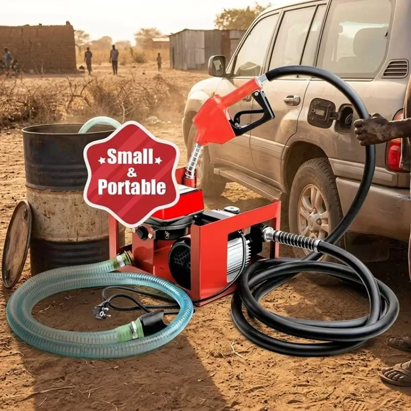 Compact Mobile Diesel Fuel Dispenser 24V DC Portable Fuel Transfer Machine With Hose Reel Automatic Fuel Gun