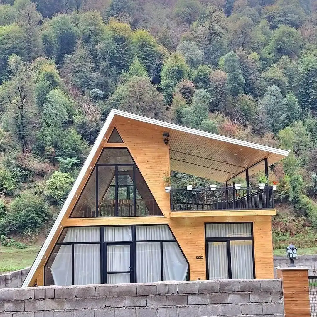 Triangle Wooden House Homestay Outdoor Anti-corrosion Movable Assembly Modern Style Solid Wood Tourist Attractions 5 Year