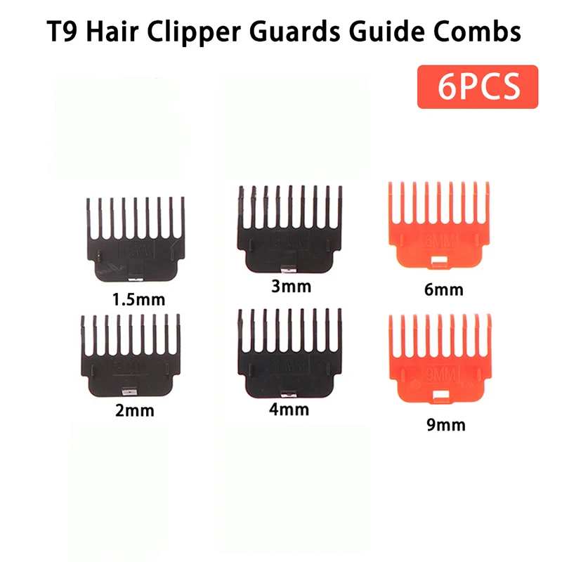 For T9 Hair Clipper Guards Guide Combs Trimmer Cutting Guides Styling Tools Attachment 1.5/2/3/4/6/9mm