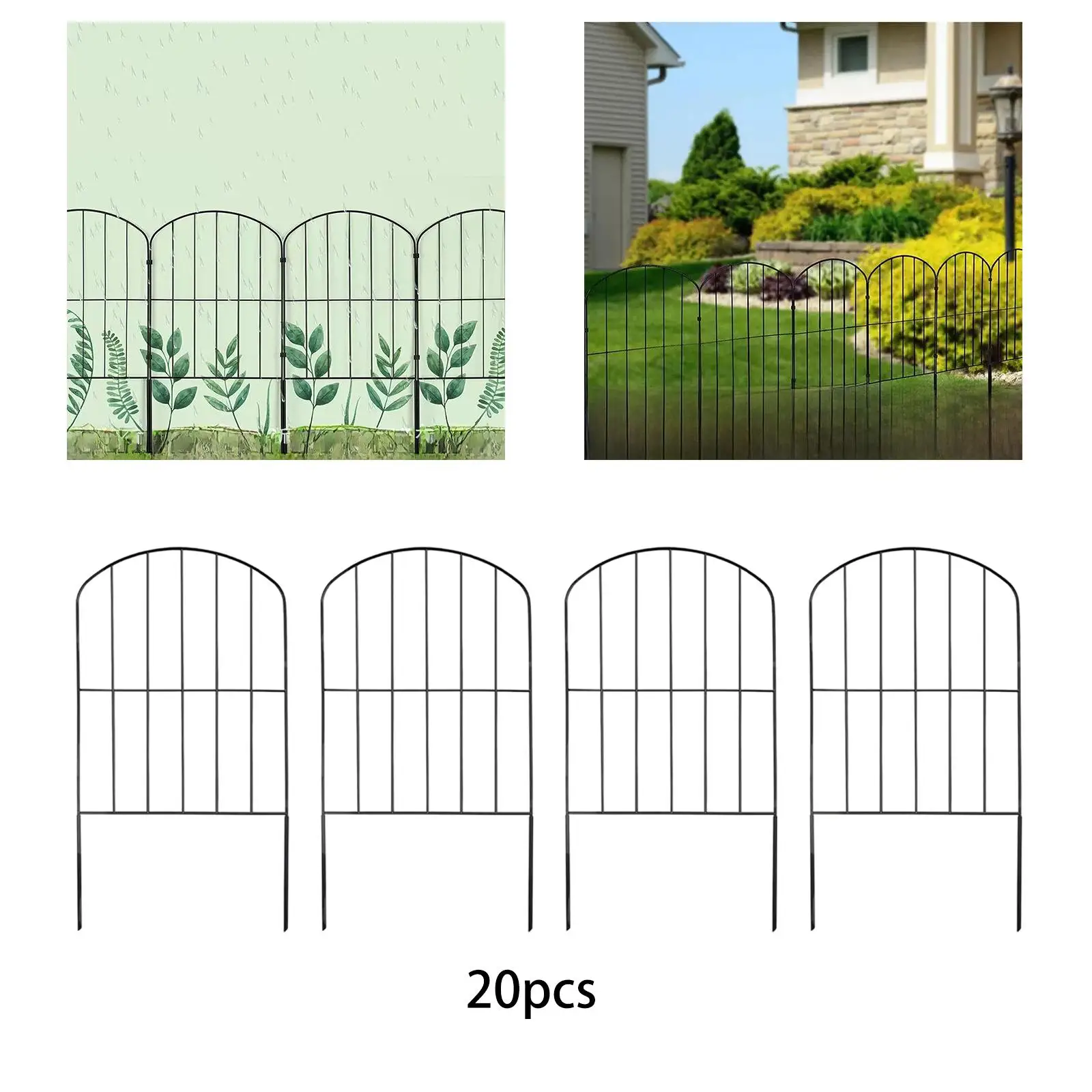 20Pcs Garden Fence Panels Practical Easy to Use Wear Resistant Convenient Accessories for Outdoor Outside Porch Lawn Flower Bed
