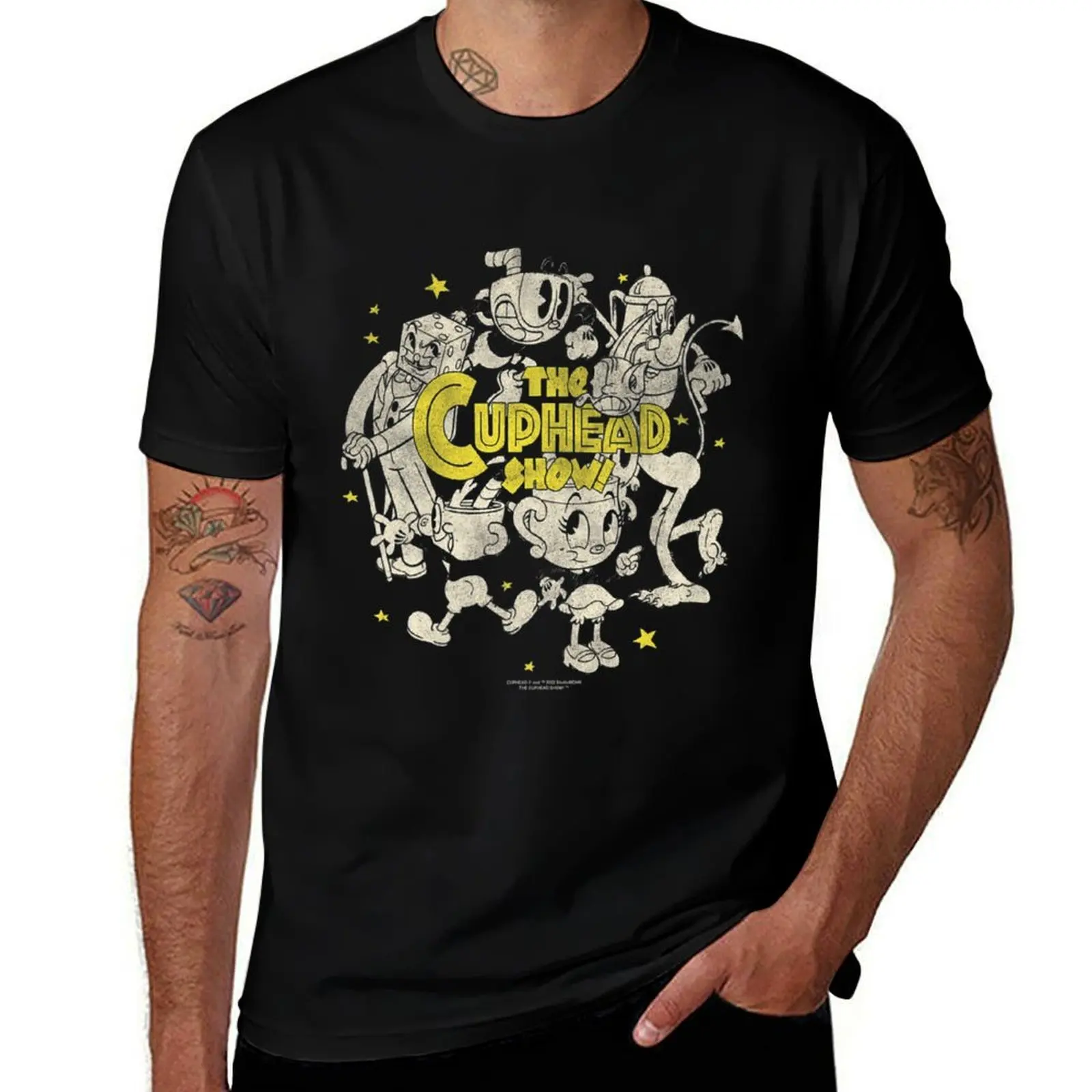The Cuphead Show Circle Logo Group Premium T-Shirt Lightweight Basic Short Sleeve Shirt T-Shirt