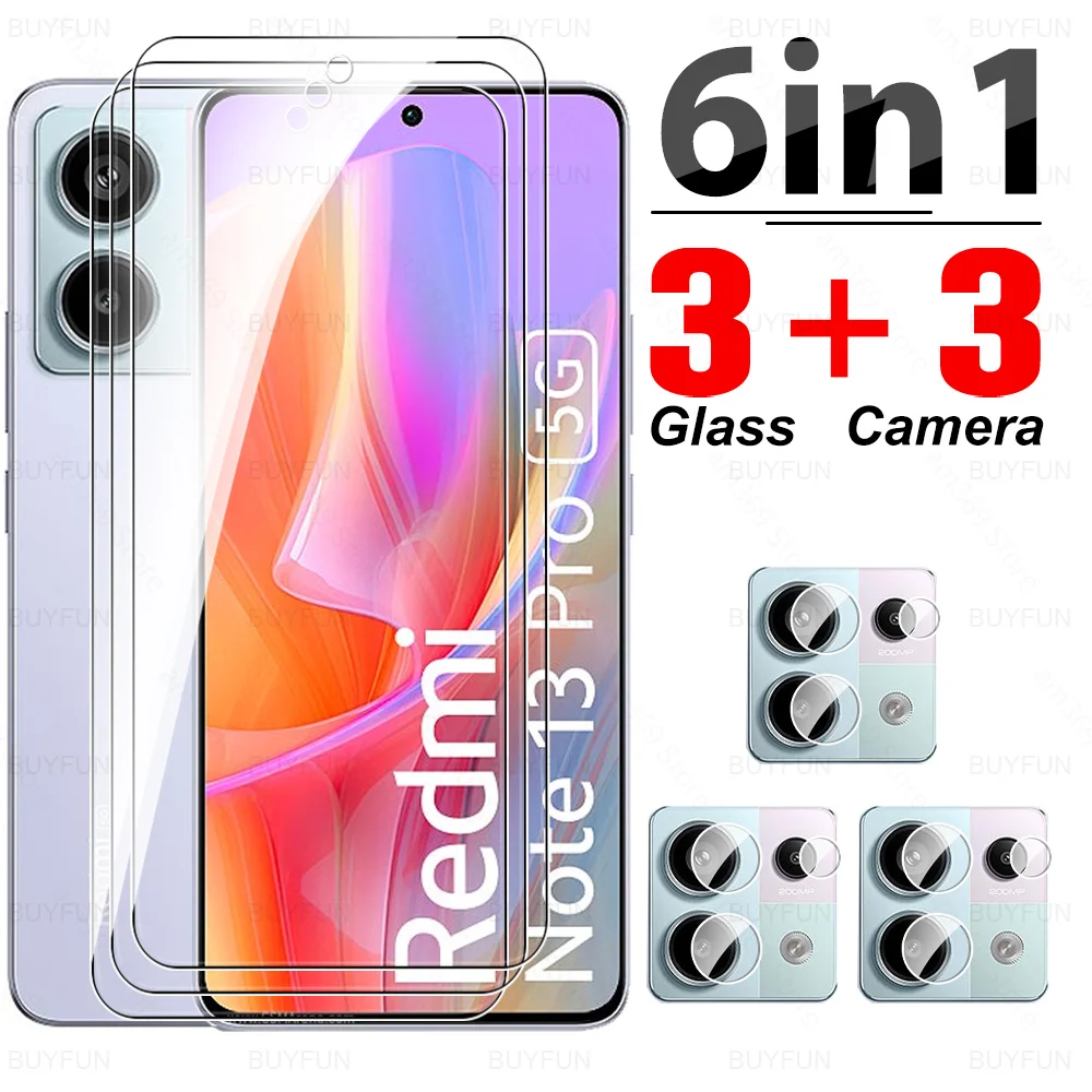 6in1 Tempered Glass Case For Redmi Note 13 Pro 5G Screen Protector Cover For Redmi Note 13 Pro 4G Camera Film Note13 13Pro Glass