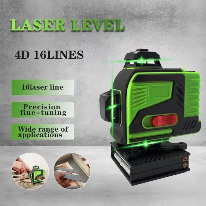

Лазерный уровень 12/16 линий, зеленый свет, автоматическое устройство маркировки линий и настенное устройство, стабильный и профессиональный инструмент для лазерного выравнивания