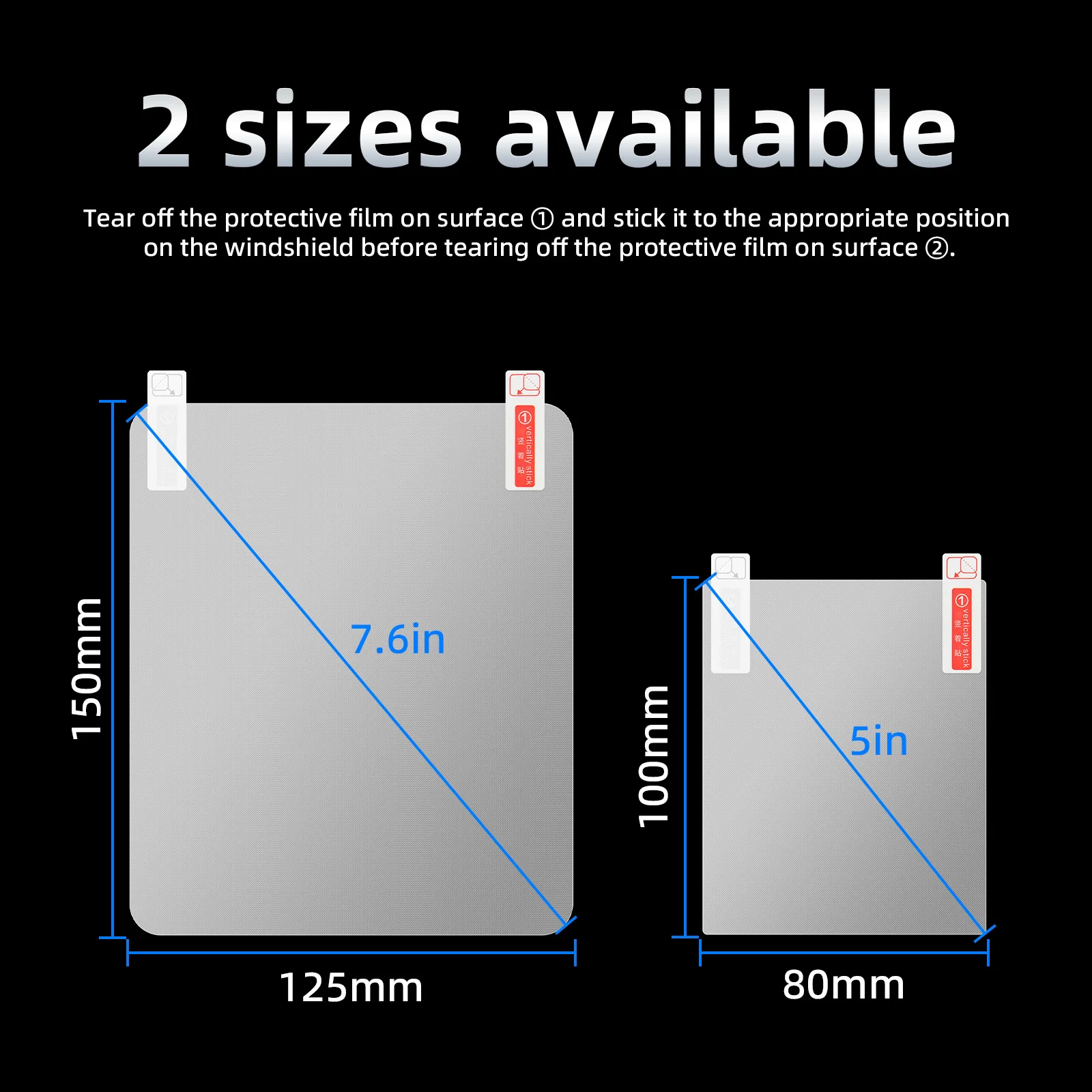 150X125mm 100X80mm Car HUD Reflective Film Front Windshield Head Up Display Protective Reflective Screen Consumption Auto Parts