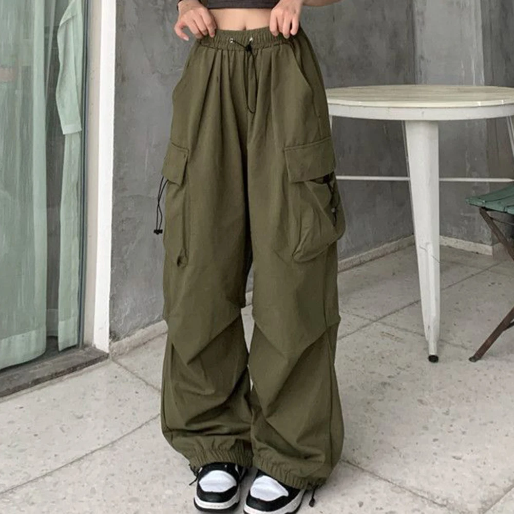 Womens Harajuku Pants Streetwear Vintage Hip Hop Wide Leg Joggers Sweatpant Female Fashion Causal Solid Color Pants