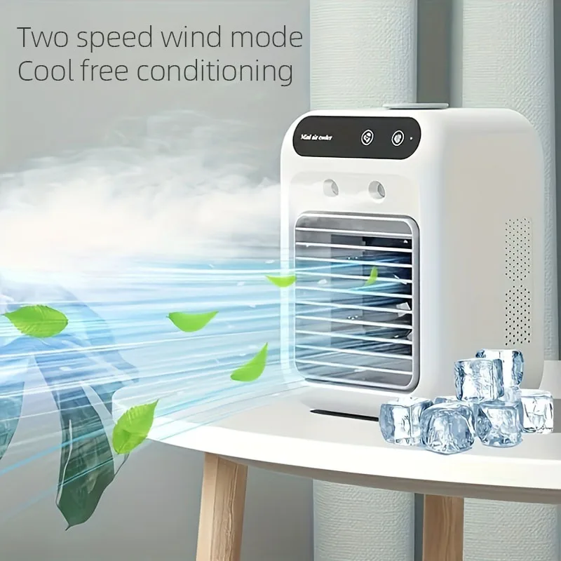 

Lithium Battery Air Circulator Fan Touch Control Mist Spray 3-IN-1 Cooling USB Rechargeable for Dorm Office Desktop Humidifying