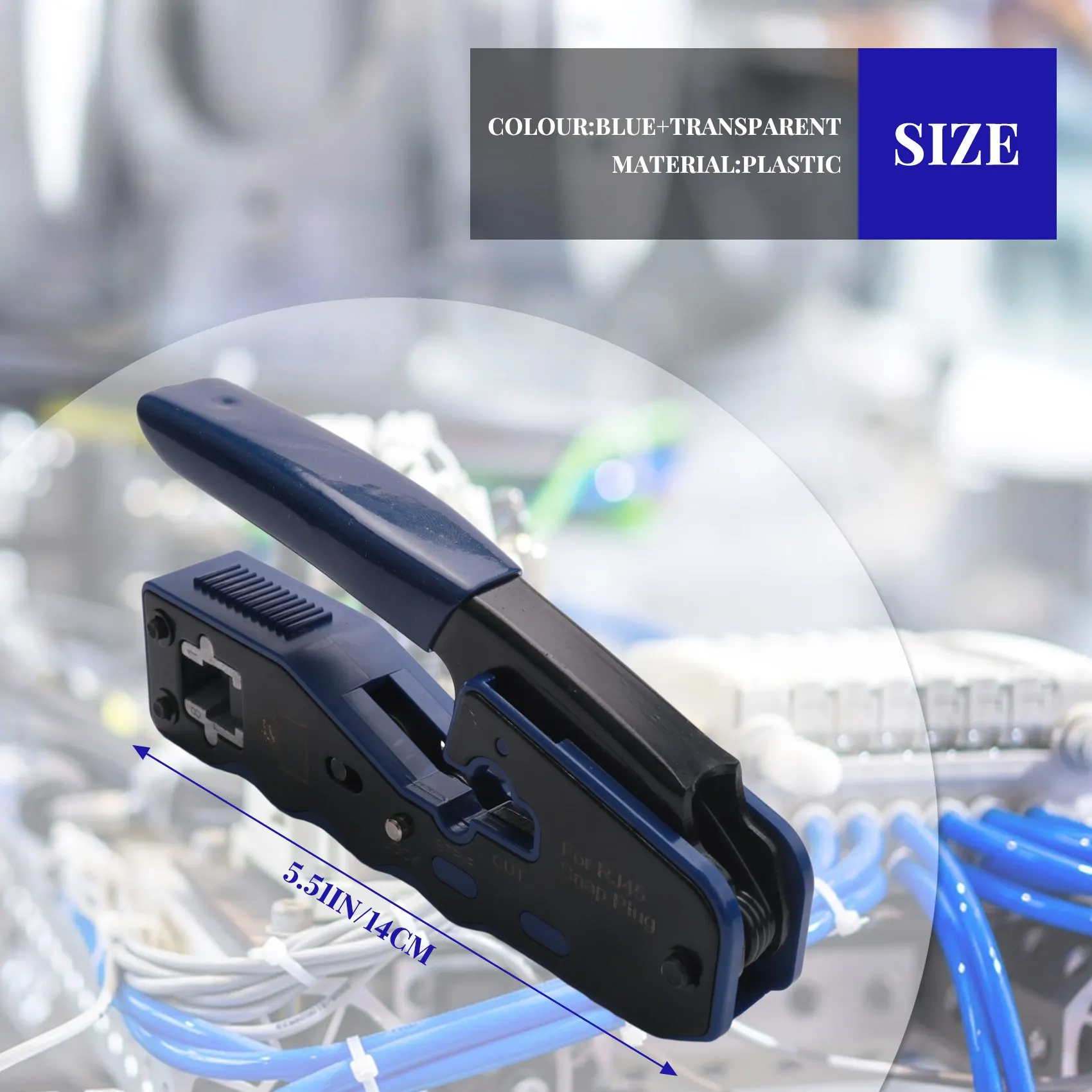 A20F-Ethernet RJ45 Pass Through Krimptangbundel met CAT6 RJ45 Pass Through Ethernet 50U Modulaire Stekker 25-pack