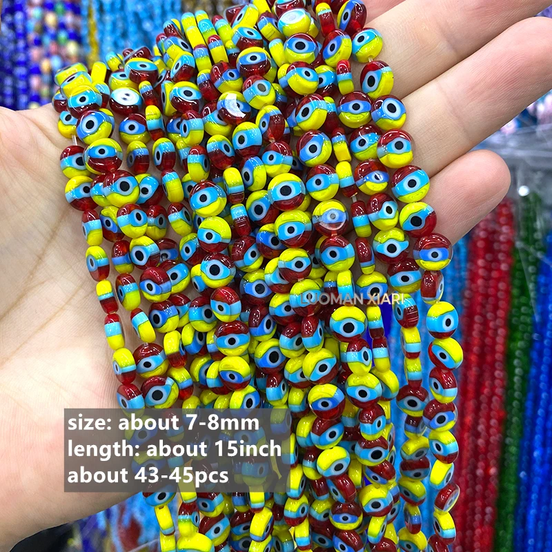 Großhandel 4 6 8mm Quadratische Handgefertigte Farbige Lampwork-Abstandsperlen für Schmuckherstellung DIY Armband Charms Zubehör 15'' – Detail 18