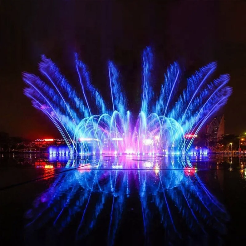 custom.Fenlin Large Scale DMX Dancing Fountain RGB/DMX512 Lighting Stainless Steel Construction Programmable Control Commerc