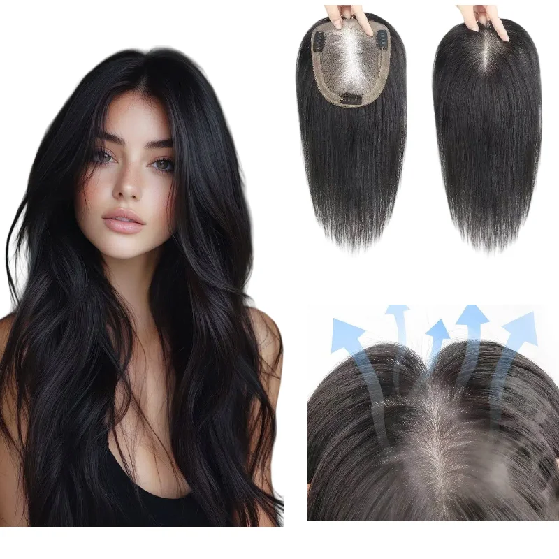 

Накладка для волос ручной работы на шелковой основе из 100% натуральных девственных волос, 7x10, 40 см, женская, в наличии, доставка за 48 часов, опт, дропшиппинг