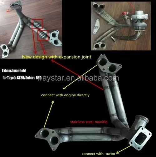 Performance 304 Stainless Steel and Mild Steel Exhaust Manifold Header for S BRZ GT86
