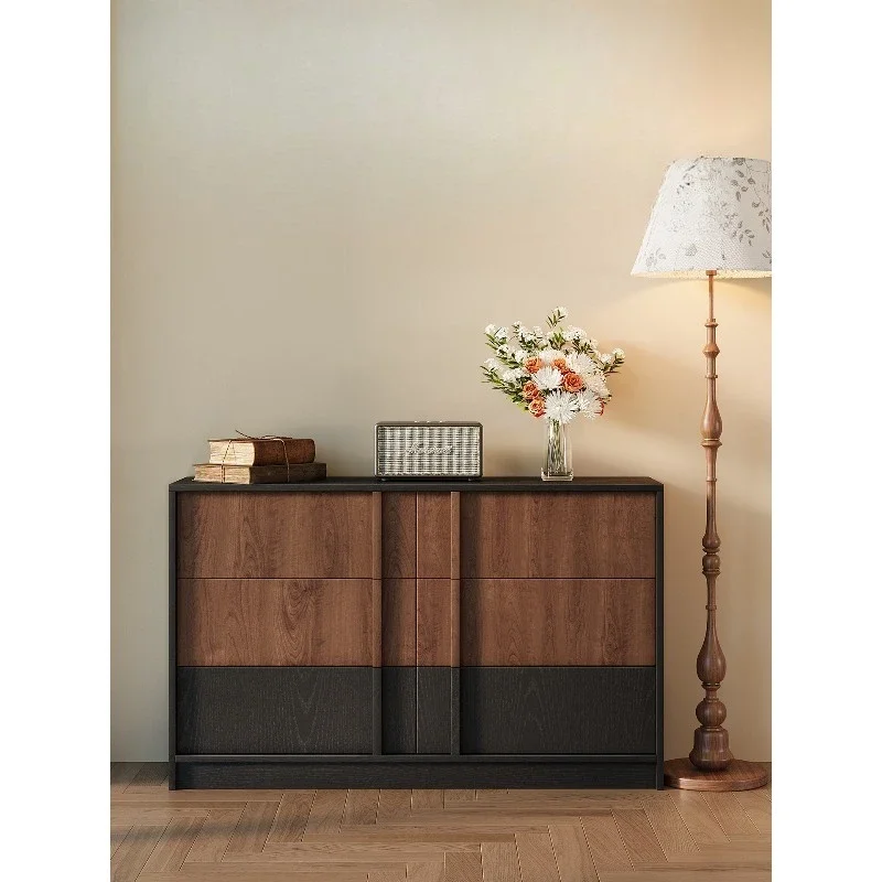 Medieval style bone line chest cabinet bedroom solid wood drawer dining side sofa side cabinet living room