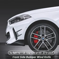 For BMW F40 118i 120d 128ti M135i 2019-2023 Front Bumper Spoiler Wind Knife Side Skirt Front Lip Wind Air Knife Canards Splitter