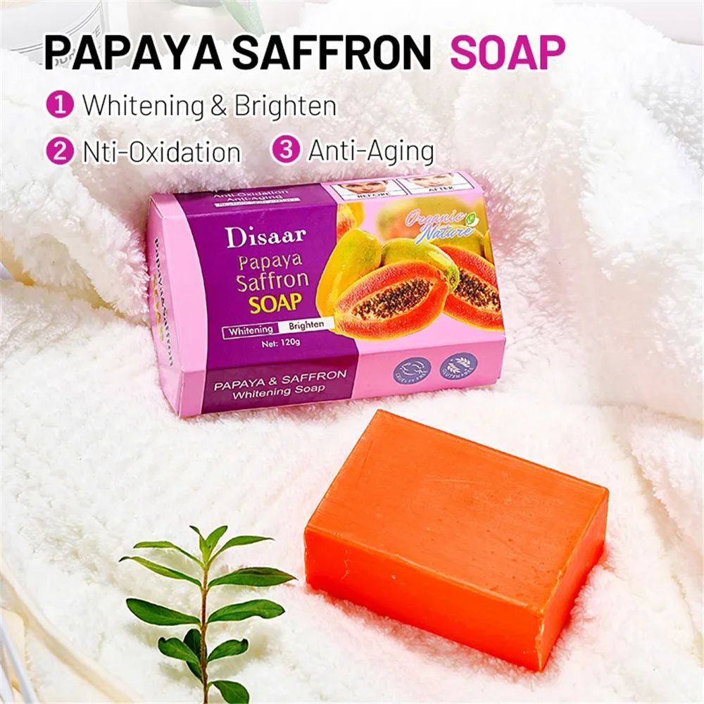 Soap Whitening Soap Beauty Health Papaya Saffron Soap & Cream Anti-aging Whitening Soaps Anti-oxidation Skin Repair Nourishment