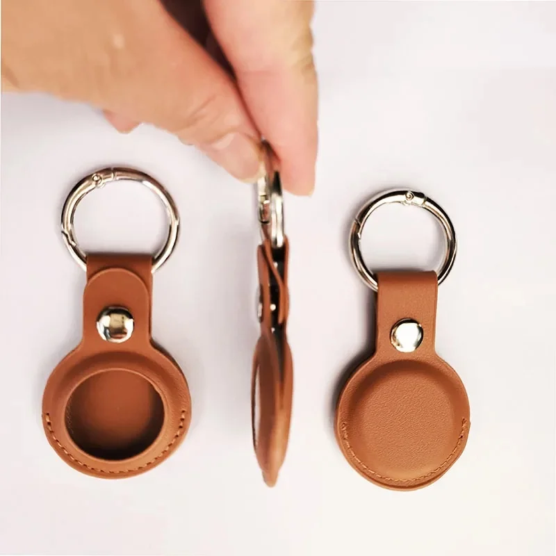 PU Leather Keychain for Apple Airtags Case Anti-scratch Bumper Shell Tracker Pocket Watch Cover Accessories - view 5