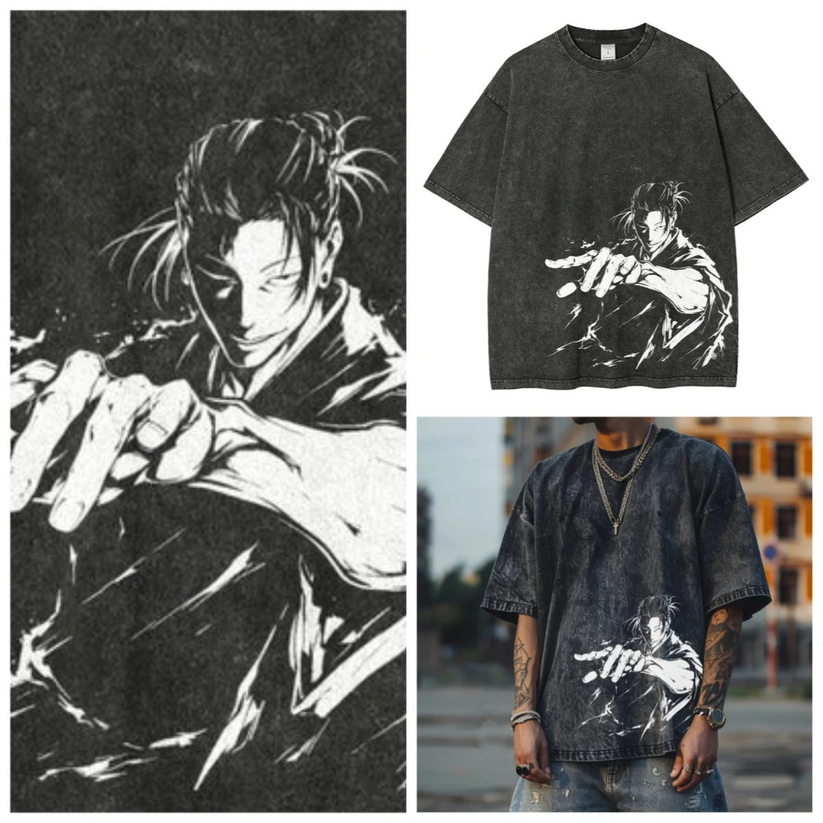

Anime Jujutsu Kaisen Gojo Satoru T-Shirt Washed Men Women 100% Cotton Harajuku T-Shirt Ryomen Sukuna Retro for Men Women Top Tee