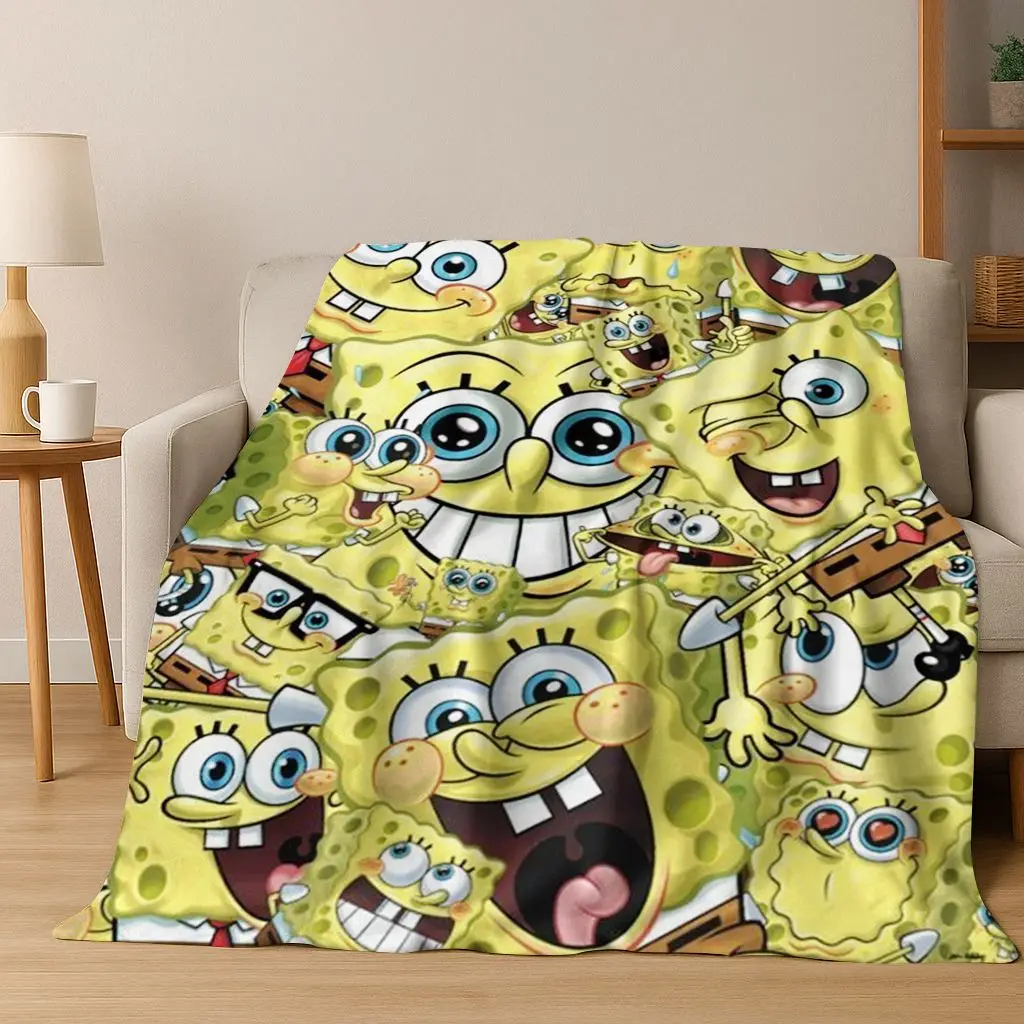 الكرتون S-سبونجبوب سكوير باتريك ستار الفانيلا بطانية لينة رمي بطانية للسرير غرفة نوم غرفة المعيشة السفر نزهة هدية