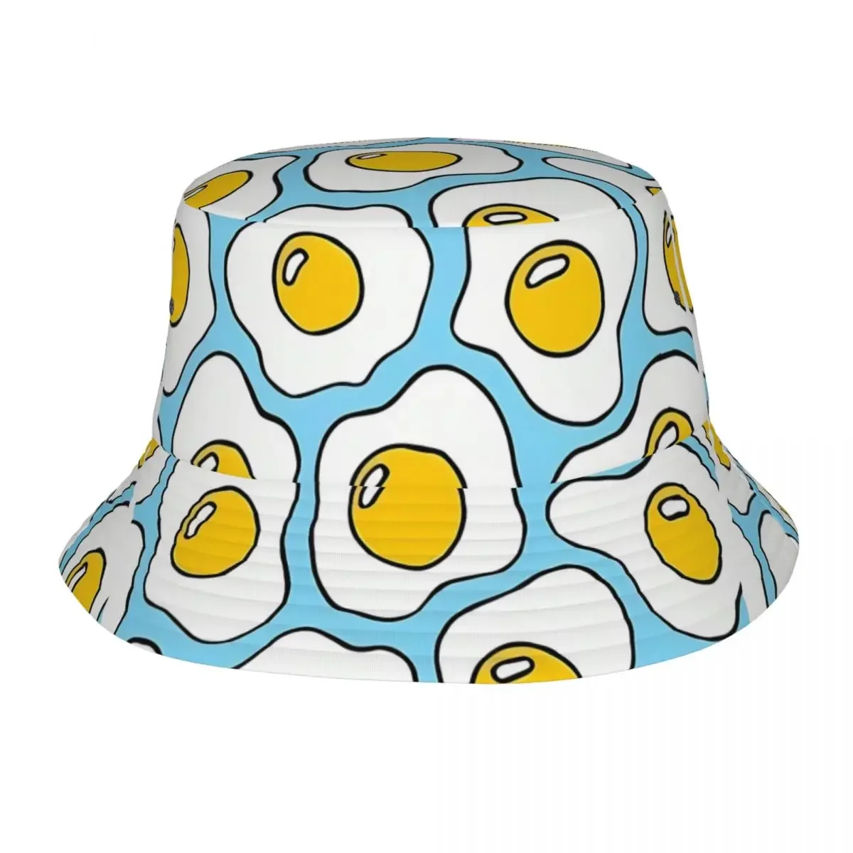 

Fried Eggs Bucket Hat For Couple Funny Pattern Fisherman Hats Classic Fishing Caps Personality Outdoor Design Visor Hats