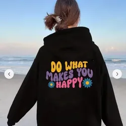 Do What Makes You Happy Long Sleeve Sweatshirt Hip Hop Unisex Harajuku Men's Sweatshirt Women's Sweatshirt