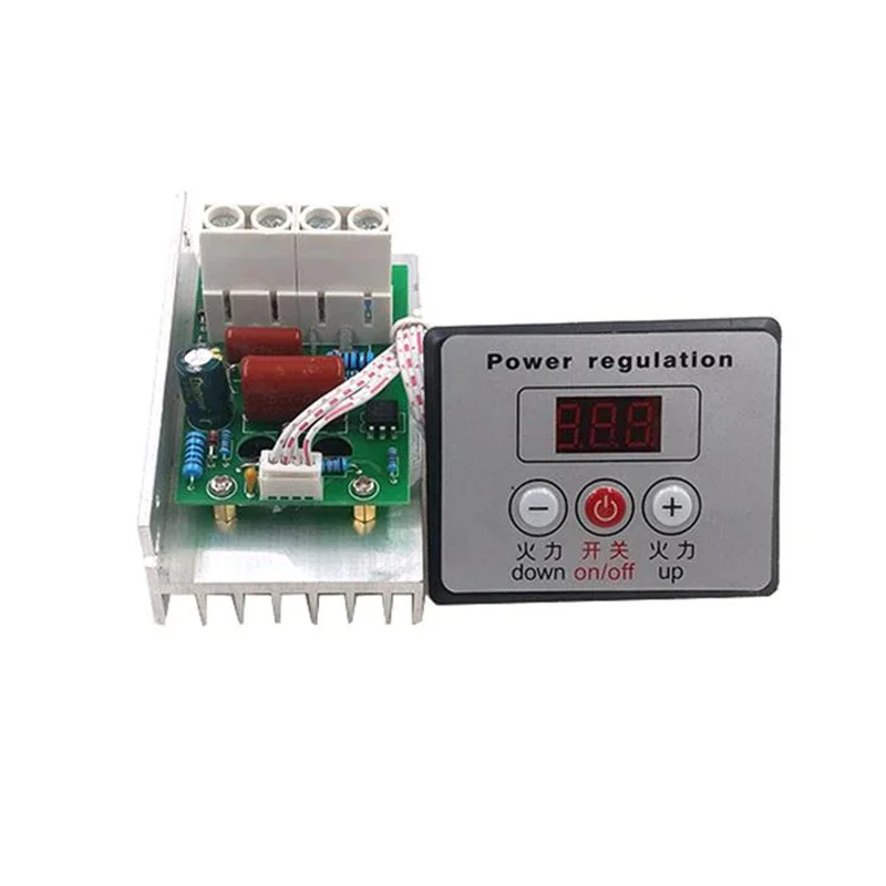 AC 220V 10000W 80A Digital Control SCR Electronic Voltage Regulator Speed Control Dimmer Thermostat + Digital Meters 10000 W