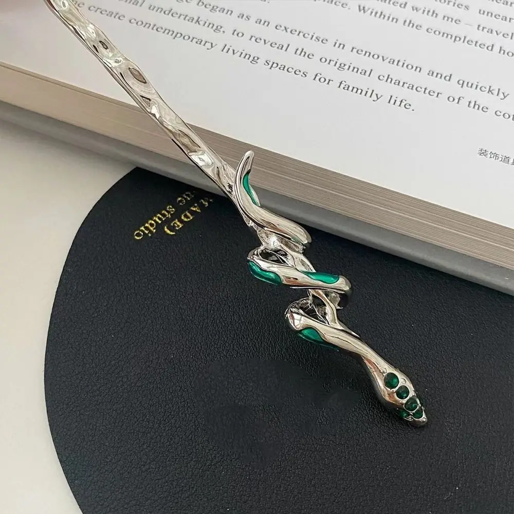 

Ancient Headwear Girl Hair Accessories Green Hanfu Hair Sticks Chinese Style Headwear Metal Snake Hairpin Ancient Style Hairpin