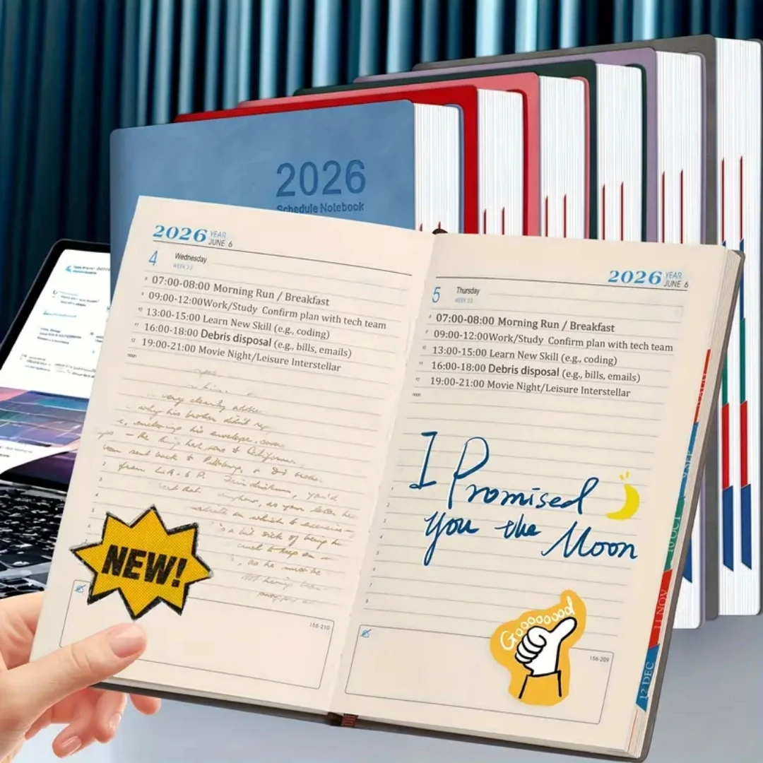 ديزني ستيتش 2026 تقويم ومخطط جديد للخطة اليومية دفتر التقويم ومسجل الانضباط الذاتي وإدارة الوقت 365 يومًا #6