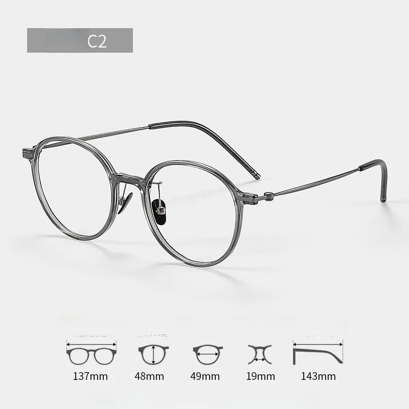 F DRACON Titanium Round Eyeglass Frame, Unisex