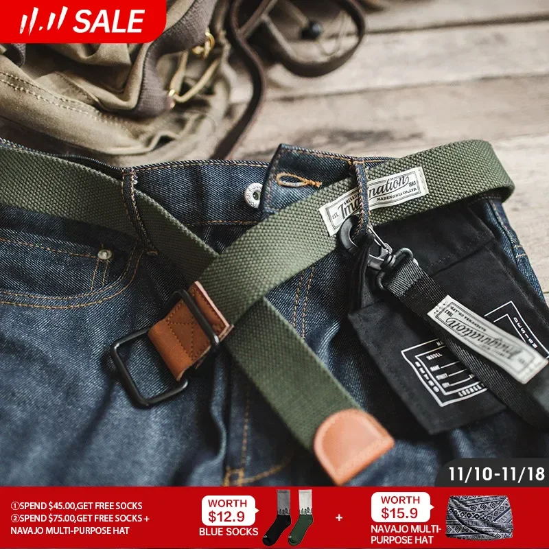 

Maden Tactical Belt For Male Quick Release Outdoor Combat Belt Set Men’s Canvas Waistband Multifunctional Strap Vintage