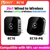 EKIY 2in1 Wireless CarPlay Adapter Wireless Android Auto Dongle AI Smart Box Car Intelligent Systems For Car With Wired CarPlay